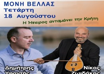 Στον αύλειο χώρο της Μονής Βελλάς κι όχι στη Λίμνη Ζαραβίνας η συναυλία του Δήμου Πωγωνίου