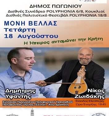 Στον αύλειο χώρο της Μονής Βελλάς κι όχι στη Λίμνη Ζαραβίνας η συναυλία του Δήμου Πωγωνίου