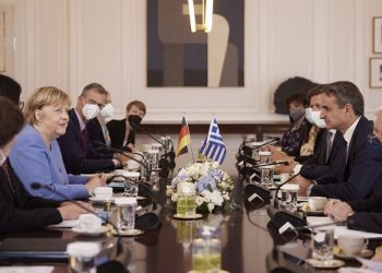 Τοποθετήσεις του Πρωθυπουργού Κυριάκου Μητσοτάκη κατά την κοινή συνέντευξη Τύπου με την Καγκελάριο της Γερμανίας Angela Merkel στο Μέγαρο Μαξίμου