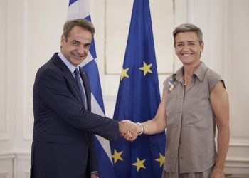 Συνάντηση του Πρωθυπουργού Κυριάκου Μητσοτάκη με την Εκτελεστική Αντιπρόεδρο της Ευρωπαϊκής Επιτροπής Margrethe Vestager