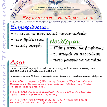 Εβδομάδα Ενημέρωσης και Κοινωνικής Συνεισφοράς