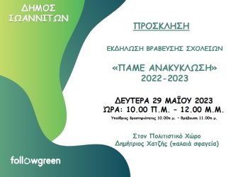 Γιορτή για τα σχολεία που συμμετείχαν στο Σχολικό Πρωτάθλημα «Πάμε Ανακύκλωση»