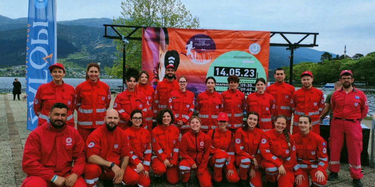 Υγειονομική κάλυψη του Ελληνικού Ερυθρού Σταυρού στο Ioannina Half Marathon 2023