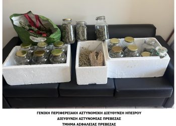 Πρέβεζα: Συνελήφθη για κατοχή ναρκωτικών – Κατασχέθηκαν περίπου 3 κιλά ακατέργαστης κάνναβης