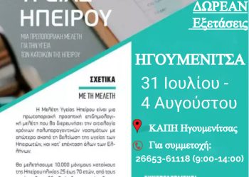 Δωρεάν εξετάσεις και λιπομέτρηση 31 Ιουλίου – 4 Αυγούστου