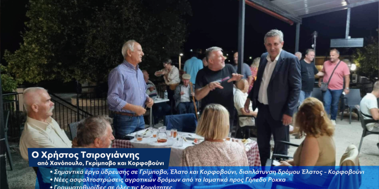 Σε Γρίμποβο, Χανόπουλο και Κορφοβούνι ο Χρήστος Τσιρογιάννης με σημαντικές ανακοινώσεις