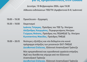 Eκδήλωση με τίτλο «Νέα εποχή για τις χρηματοδοτήσεις στην Ελλάδα»