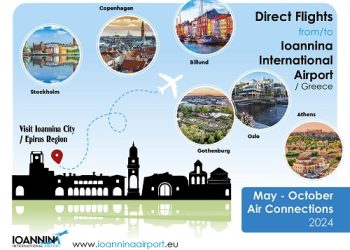 Οι αεροπορικές συνδέσεις του Αεροδρομίου Ιωαννίνων για την χρονική περίοδο Μαΐου – Οκτωβρίου 2024