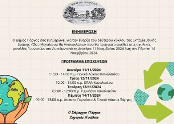 Έναρξη Β’ Κύκλου της Εκπαιδευτικής Δράσης «Όσο Μεγαλώνω θα Ανακυκλώνω»