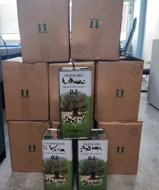 Κατασχέθηκαν 160 λίτρα ελαιόλαδου, αμφίβολης γνησιότητας και άγνωστης προέλευσης