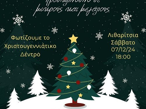 Ο Δήμος Ιωαννιτών φωταγωγεί το χριστουγεννιάτικο δέντρο στα Λιθαρίτσια