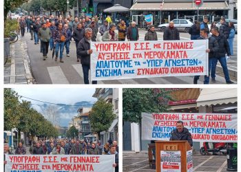 Μαζική απεργιακή συγκέντρωση συνδικάτου οικοδόμων ν. Ιωαννίνων