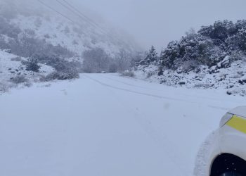Κλειστός ο δρόμος προς Φανερωμένη λόγω έντονης χιονόπτωσης