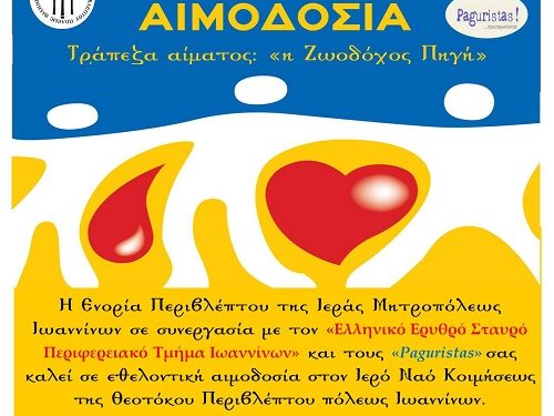 Eθελοντική αιμοδοσία από την Ενορία Περιβλέπτου