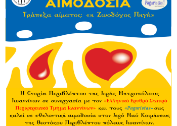 Εθελοντική Αιμοδοσία, στην αίθουσα εκδηλώσεων του Ιερού Ναού Κοιμήσεως της Θεοτόκου ενορίας Περιβλέπτου