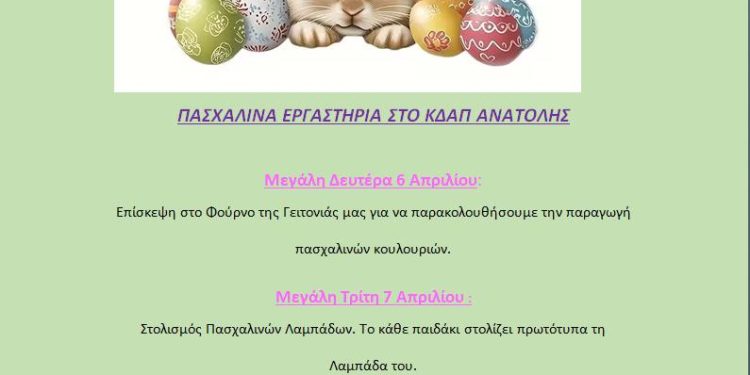 Πασχαλινές δράσεις από τα ΚΔΑΠ του Δήμου Ιωαννιτών