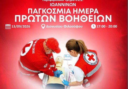 Το ΠΤ Ιωαννίνων του Ελληνικού Ερυθρού Σταυρού συμμετέχει στο 8ο Πικνίκ του Δήμου Ιωαννιτών με δράση για την Παγκόσμια Ημέρα Πρώτων Βοηθειών